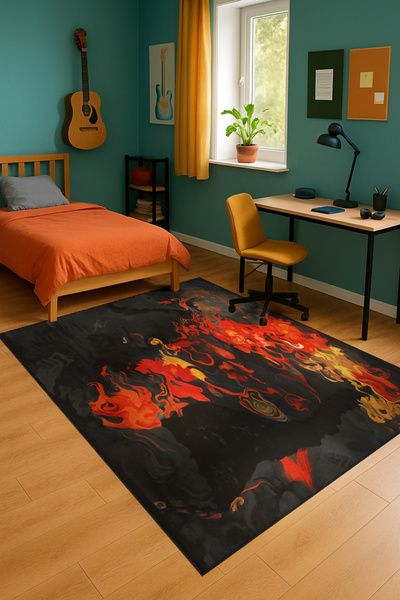 Rugs Modern Halı MOSSO Διακοσμητικό χαλί vintage με υφαντό σχέδιο και θέμα με...