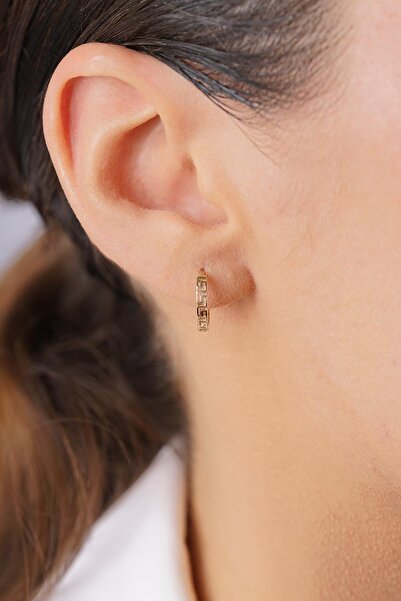 Fiyonk Kuyumculuk 14 Ayar Altın Greek Halka Küpe