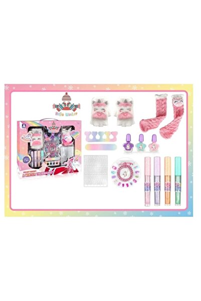 OEM Set de machiaj si accesorii unghii, Hello Winter pentru copii + manusi, ciorapi tematici