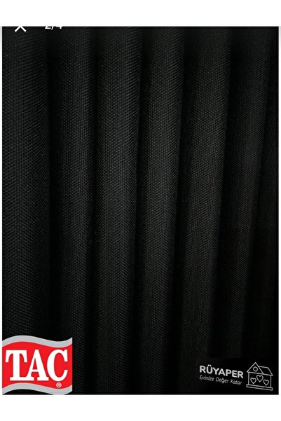 Taç Rüyaper Original Black Linen Blackout Curtain Washable No Ironing Needed Plain No Pleats