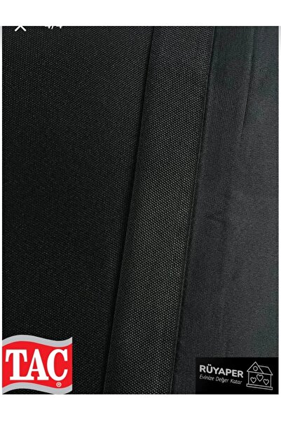 Taç Rüyaper Original Black Linen Blackout Curtain Washable No Ironing Needed Plain No Pleats