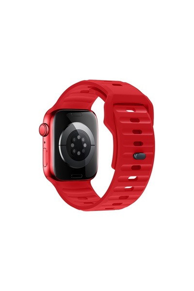 Hoco Silicone Strap (WA27) for iWatch, Universal Size (42/44/45/49mm) - Flexible Band, Stepped, Red