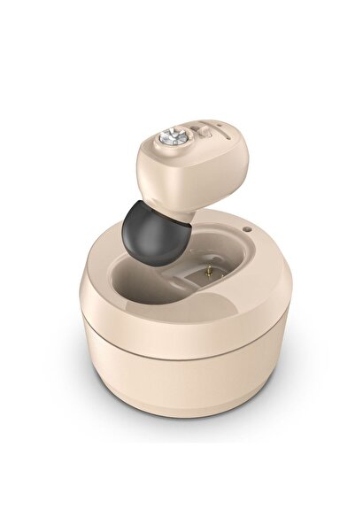 Flippy Aparat auditiv intraauricular, amplificator de sunet, design nou și mic, 14 x 10 x 3,8 cm, 116 gr, cămilă