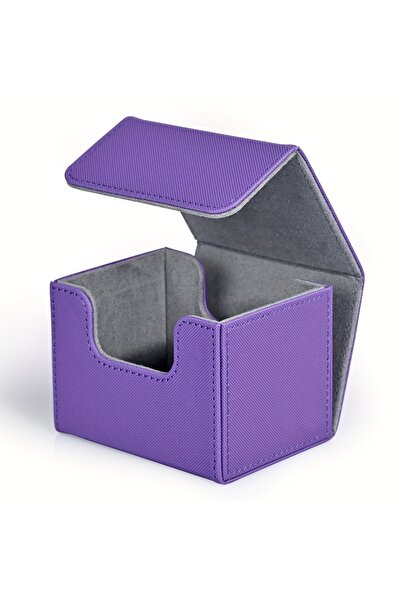 Choice8 صندوق بطاقات أرجواني، صندوق تخزين بطاقات يتسع لـ 100 بطاقة بأكمام واح...