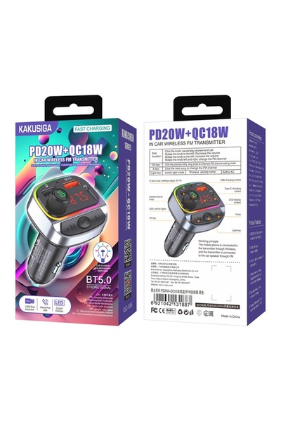KAKUSİGA Bluetooth FM Modulator KSC-1066 Black