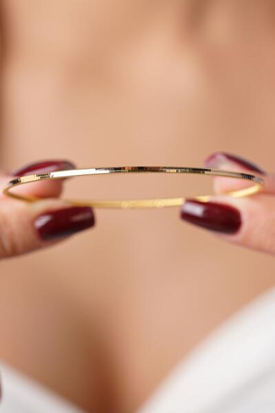 Fiyonk Kuyumculuk 22 Ayar Görünümlü 14 Ayar Altın Ajda Bilezik