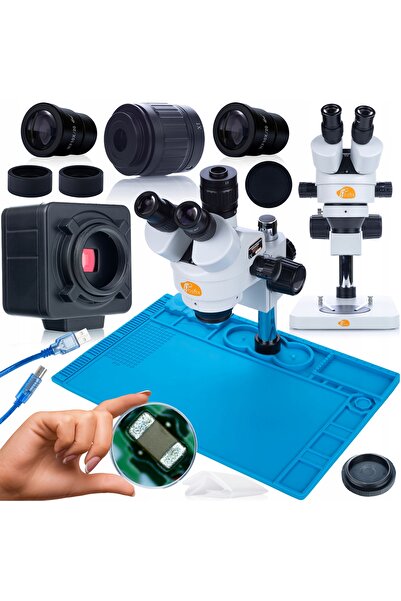 Rosfix Set Microscop Mercury Pro + Cameră 5MP + Mată Silicon | Zoom 7x–45x