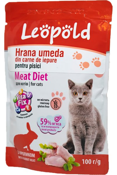 LEÖPÖLD Hrana Umeda Pentru Pisici, Din Carne De Iepure, 100 g