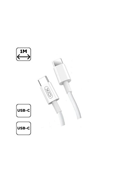 Xo NB 124 Data Cable, 40W, USB Type-C + USB Type-C, White