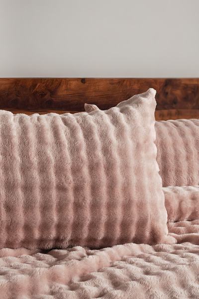 Doqu Home Bubble Battaniye Seti Çift Kişilik Pudra