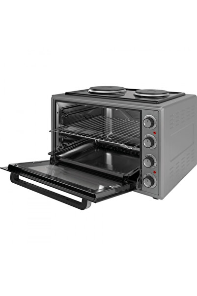 Elite Small cooker EMO-65302G, 2000W, 65 l, 3 mode, Double glass, Thermostat, Timer, Stainless steel