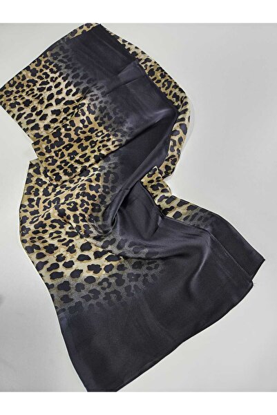sem oyuncak Vual Silk Shawl Luxury Black Edge Leopard 90X180