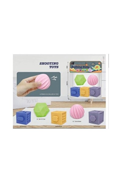 Toy Set cu 5 cuburi senzoriale și mingi pentru bebeluși – jucării pentru copii