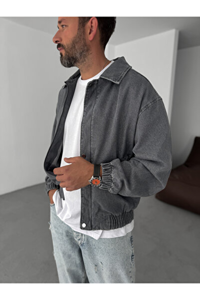 BYBASICMAN Антрацит Кот Бомбер Куртка STK-8023