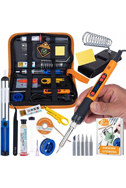 Rosfix Set Stație de Lipit 80W LCD | 11 Piese | 180–500°C | Etui + Topitor