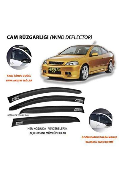 PERFLEX Opel Cam Ruzgarlıgı Mugen Tip 4 Parca Astra G Dynamıc 1998-2004 - Pd4-Op03