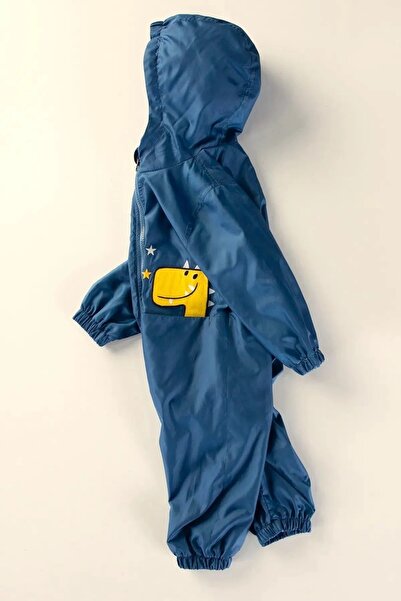 DeKuBaby New Season Cute Dragon Figure Hooded Pocketed Cotton Lined Baby & Kids Raincoat Jumpsuit Coat