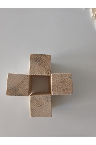 4x4x4 cm ahşap oyun küpleri 4 lü