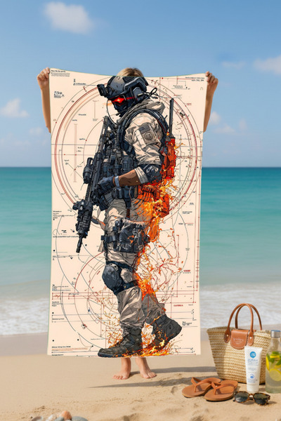 BETHA Asker Tema Printed Cotton Beach Towel – Patterned Design – 75X150 cm