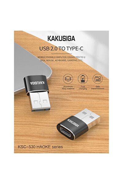 KAKUSİGA Adaptor Type-C To USB, KSC-530, Black