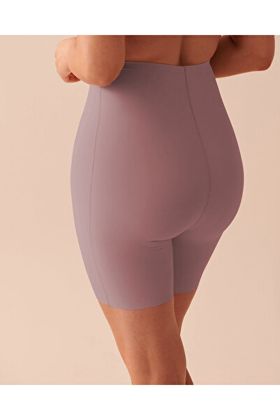 MİSTİRİK Porfy Model 3 Zone Effective Laser Cut Biker Leggings Long Corset Dusty Rose Color