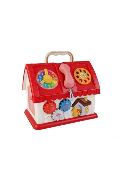 Toy Toy Toy Casa Sorter Busyboard, volan, ceas, telefon cu baterie, roșu