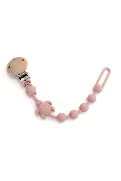 The Cloudish Shop Silikon Emzik Askısı Emzik Tutucu (Asılabilir, Ahşap Klipsl...