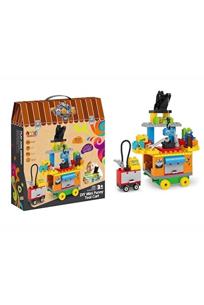 OEM Construction Set DIY Mini Funny Tool Cart - Gas Station with Accessories, 61 pcs