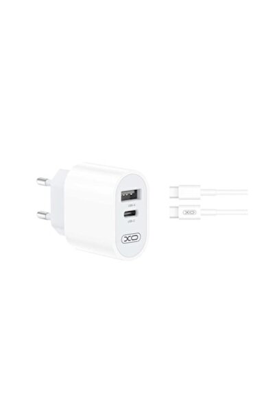 Xo Încărcător de rețea L97, încărcare rapidă USB/USB-C, 2.4A, 12W, cablu USB-C/microUSB de 1 m inclus, alb
