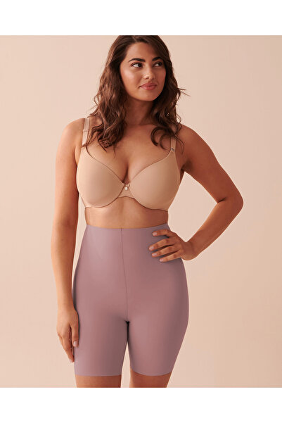 MİSTİRİK Porfy Model 3 Zone Effective Laser Cut Biker Leggings Long Corset Dusty Rose Color