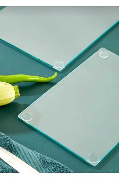 METALAY 2-Pack (20*30)(25*35) Transparent Tempered Glass Cutting Board - Heat Resistant, Shatter Resistant