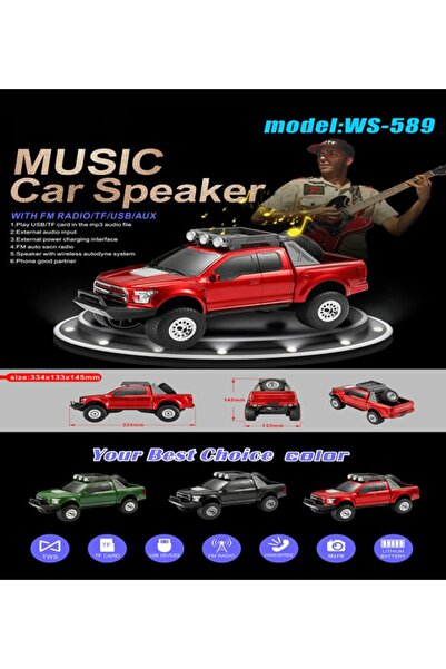 Genel Markalar Araba Şeklinde Hoparlör Radyo Destekli Bluetooth Hoparlör Arazi Aracı 4x4 Jeep