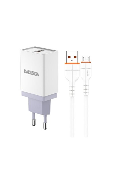 KAKU Incarcator Retea (KSC-370) + Cablu MicroUSB, 18W, 1xUSB-A, QC 3.0, White