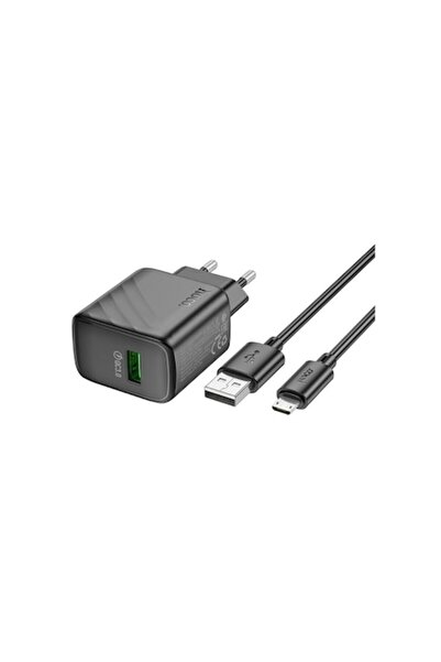 Hoco Incarcator Retea + Cablu MicroUSB (CS21A), 1m, 18W, 1xUSB-A, QC 3.0, QC/...