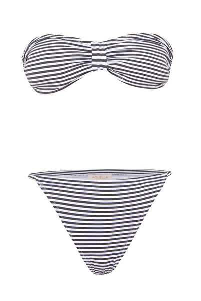 AQUELLA Stripe Strapless Bikini