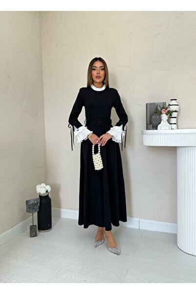 Lady Pixie Φόρεμα με πλισέ λαιμόκοψη και μανίκια με ζώνη