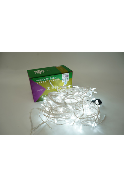 Flippy Instalatie de Craciun Flippy® Tip Franjuri cu Flash, Sectiune 5 m, 143...