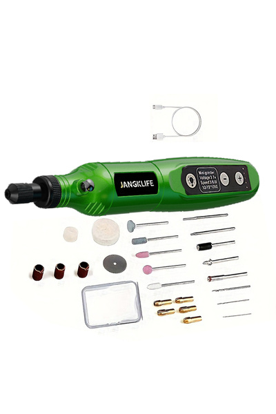 Choice5 green-24pcs JANGKLIFE USB Cordless Rotary Tool Kit Woodworking Engrav...