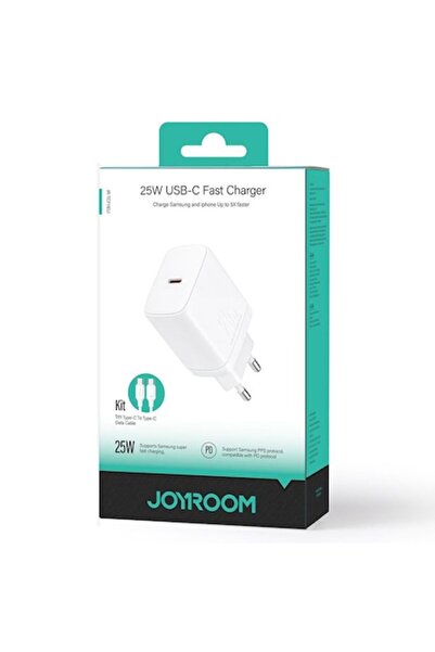 Joyroom Incarcator Retea (JR-TCF11) + Cablu Lightning, 25W, 1xUSB-C, PD, White