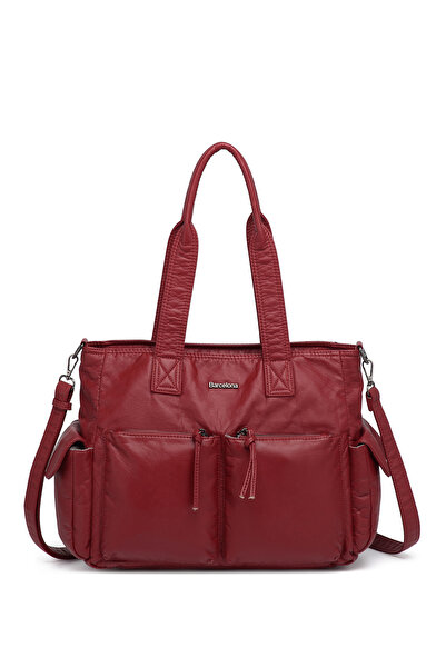 Hüvendo حقيبة كتف نسائية كبيرة متعددة الجيوب بحزام طويل من برشلونة 1927 لون أ...