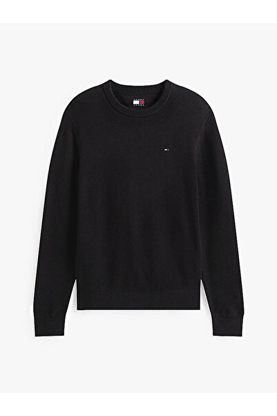 Tommy Hilfiger Erkek Marka Logolu Şık Görünüşlü Kış Kullanımına Uygun Siyah Kazak DM0DM21787 BDS