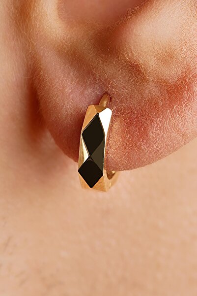 Fiyonk Kuyumculuk 14 Ayar Altın Asimetrik Kesim Halka Küpe Erkek