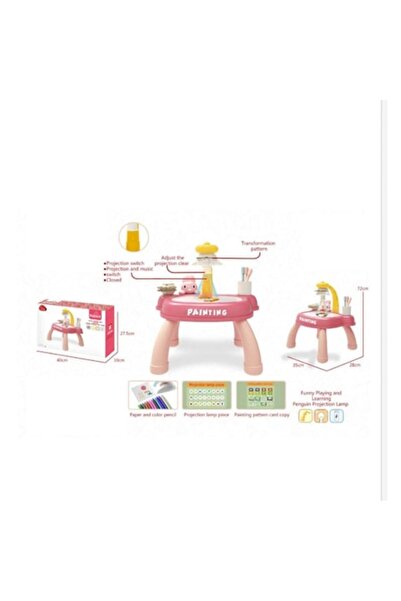 OEM Masuta pentru desen Rabbit, cu proiector si accesorii, 24 modele