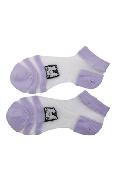 Doty Șosete de damă BunnyToes Doty®, design modern cu pânză și imprimeu, bumb...