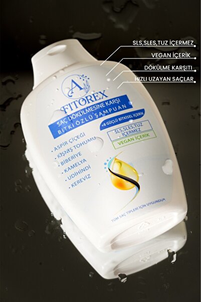 Fitorex 6'lı Saç Dökülmesine Karşı Doğal/Bitkisel Çözüm:Paraben, Sls, Sles, Tuz İçermeyen, Parfümsüz Şampuan