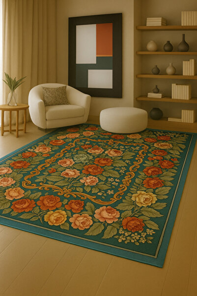 Rugs Modern Halı MOSSO Geleneksel Motifli Desen Temalı Dokuma Taban Vintage D...