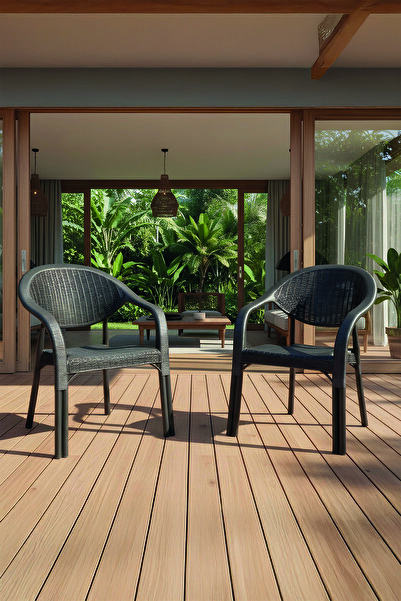 Evdemo Bamboo 2'li Rattan Sandalye Siyah