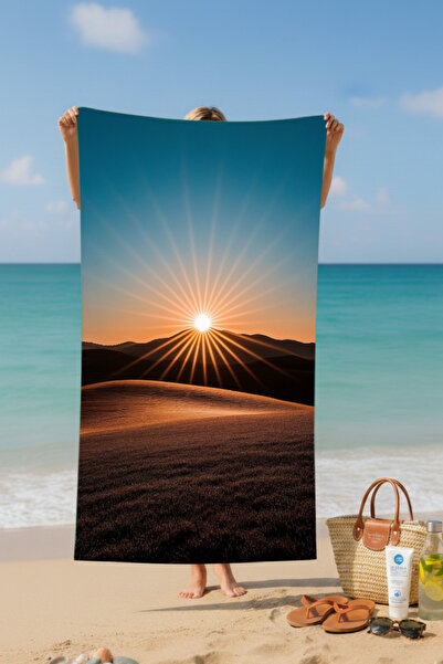 BETHA Günbatimi Printed Cotton Beach Towel – Patterned Design – 75X150 cm