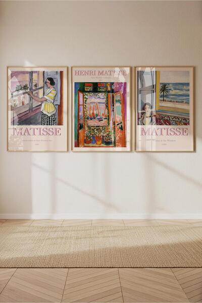Buka Shops Henri Matisse Pencere 3'lü Çerçeveli Duvar Tablo Seti