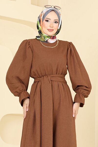 ModaMerve Beli Bağlamalı Sofia Tulum 2689SL432-MS Kahve